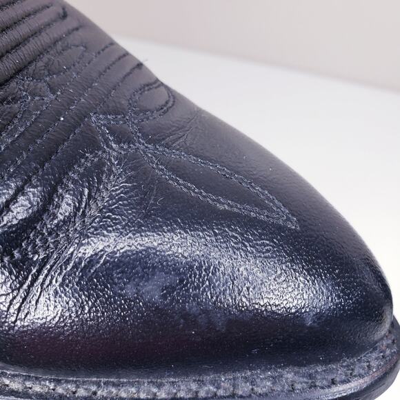 Vtg. TONY LAMA Western Cowboy Boots Black Leather 6711 Men\'s 9 EE *NOT WIDE* main image 14